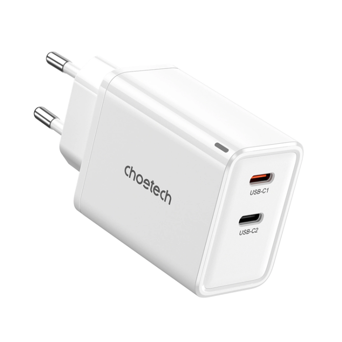 Choetech - Choetech Väggladdare 65W GaN 2xUSB-C - Vit