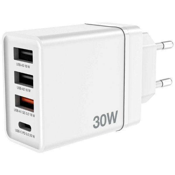 Verbatim Snabbladdare 30W 3xUSB-A 1xUSB-C PD 3.0 - Vit | 505295 | AlltMobil