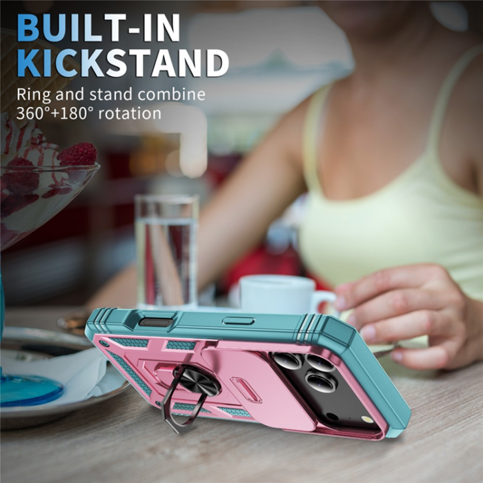 A-One Brand - iPhone 17 Pro Max Mobilskal Slide Camshield Kickstand