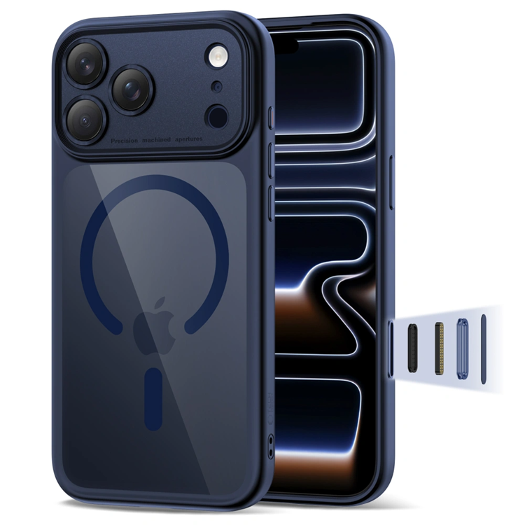 Tech-Protect iPhone 17 Pro Max Mobilskal Magsafe Peak - Mörkblå/Clear | 2353 | AlltMobil