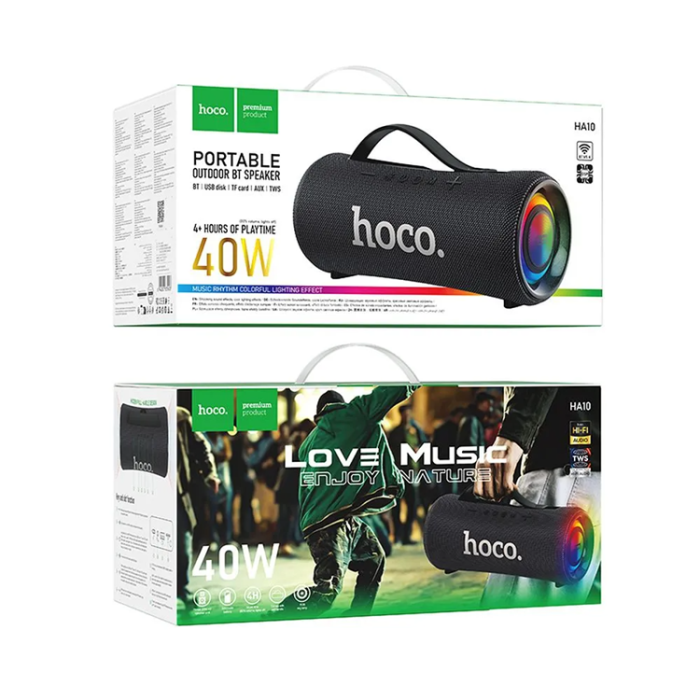 Hoco - Hoco Högtalare Bluetooth LED 2 x 20W 4h HA10 - Svart