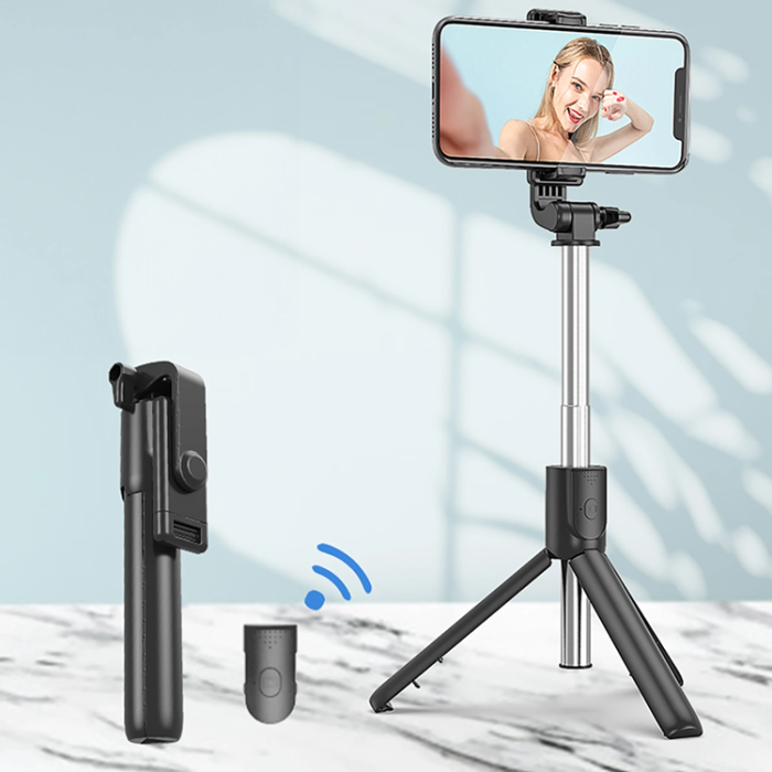 OEM - Selfiestick Teleskopstativ 0.7m för Mobil - Svart