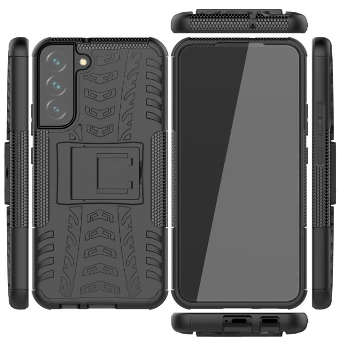 OEM - Tire Texture Kickstand Skal Galaxy S22 Plus 5G - Svart