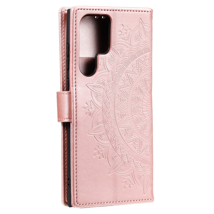 A-One Brand - Galaxy S26 Ultra Plånboksfodral Imprinted Totem Läder - Roséguld