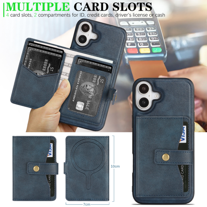 A-One Brand - iPhone 16 Mobilskal MagSafe Detachable Korthållare