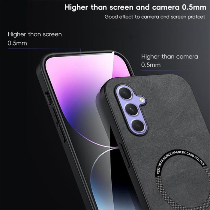 WANLONFENG - WANLONFENG Samsung Galaxy A55 5G Skal PU Läder YBP Serie - Svart