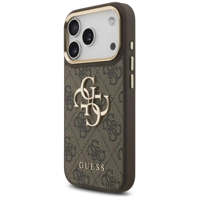 Guess - Guess iPhone 17 Pro Mobilskal 4G Big Classic Logo Big Strap Metal - Brun