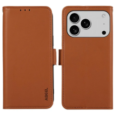 ABEEL - ABEEL iPhone 17 Pro Max Plånboksfodral Läder RFID Skydd