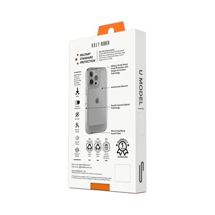 Ugly Rubber - Ugly Rubber Skal iPhone 14 Transparent Stöttåligt