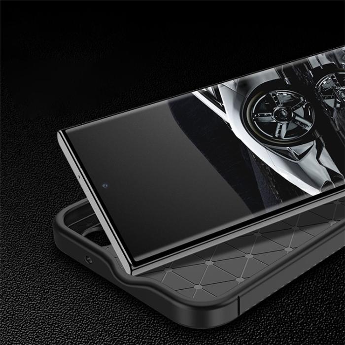 A-One Brand - Galaxy S23 Ultra Skal Carbon Fiber Texture - Svart
