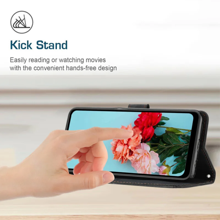 A-One Brand - Sony Xperia 10 VII Plånboksfodral Imprinted Lines - Svart