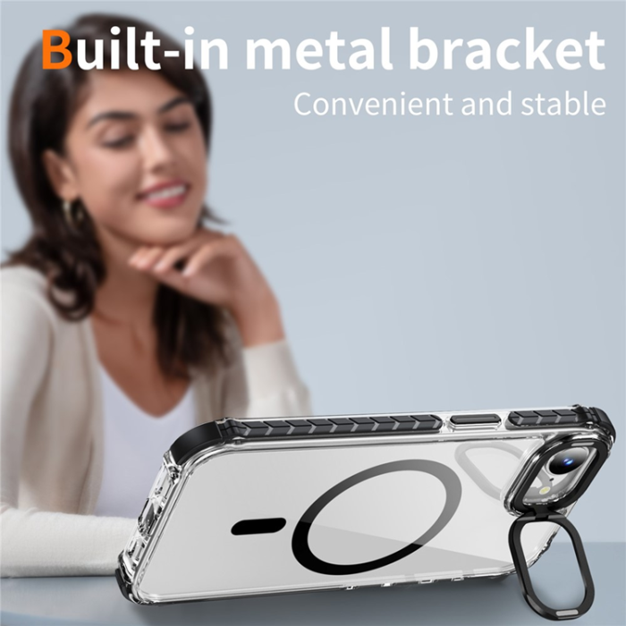 A-One Brand - iPhone 16e Mobilskal MagSafe Kickstand - Svart