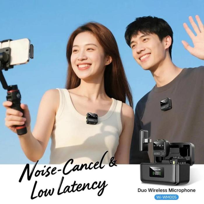 WIWU - WIWU Lavaliermikrofon med iP + Typ C 2-i-1-Mottagare Wi-WM005 - Svart