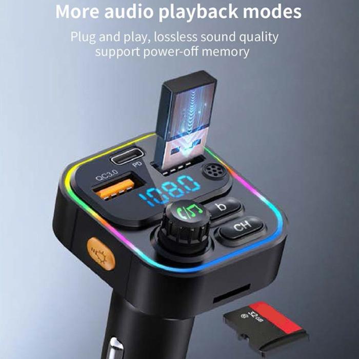 OEM - C17 PD 22.5W 4.5A Snabbladdare med Bluetooth och FM MP3-spelare