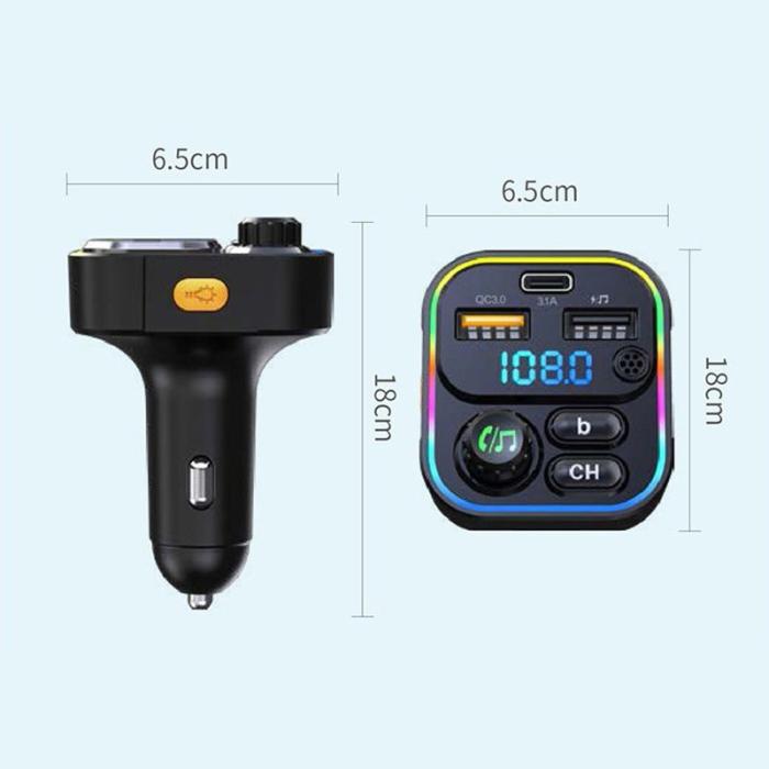OEM - C17 PD 22.5W 4.5A Snabbladdare med Bluetooth och FM MP3-spelare