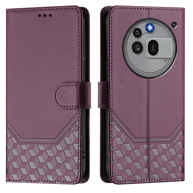 Nothing Phone (3a) Pro Plånboksfodral Honeycomb RFID - Mörklila | 2353 | AlltMobil