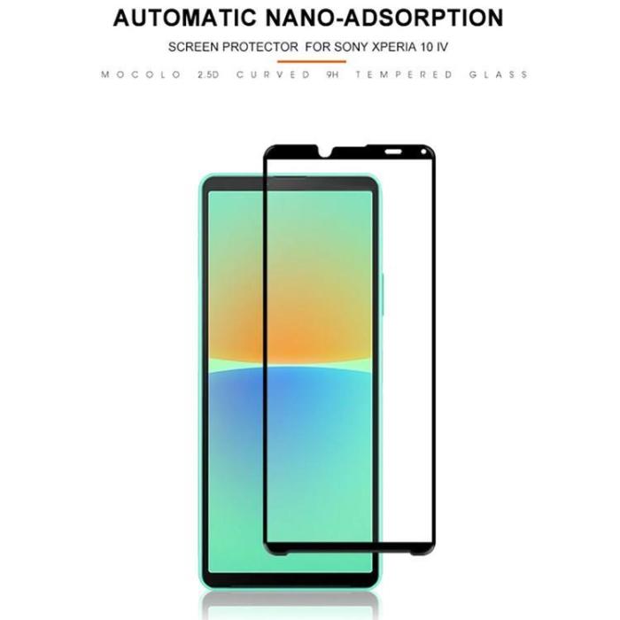Mocolo - Mocolo Sony Xperia 10 III Härdat Glas Skärmskydd - Svart