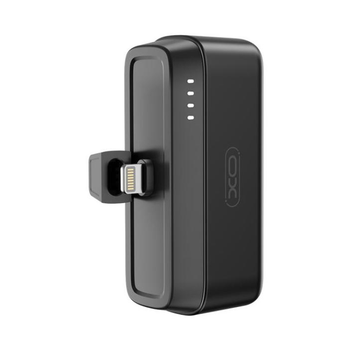 XO - XO Mini Powerbank 5000 mAh 20W med Lightning kontakt - Svart