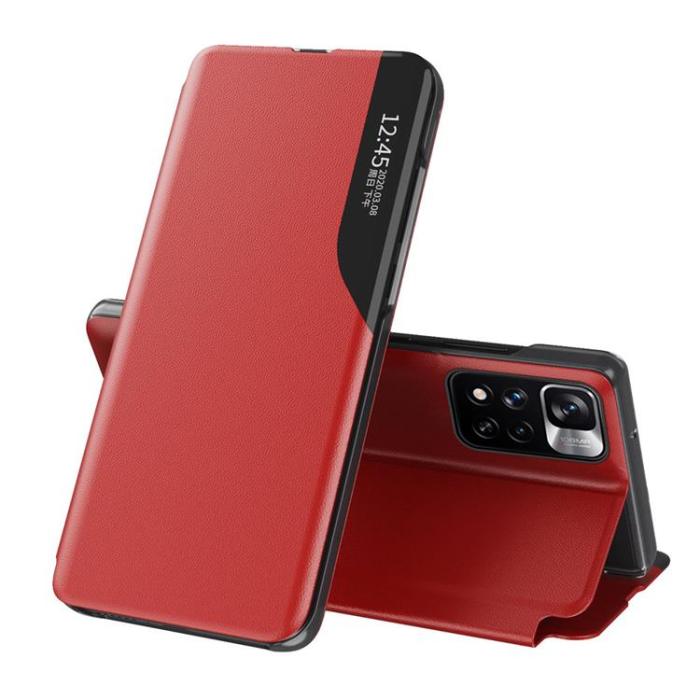 OEM - Eco Läder View Fodral Xiaomi Poco X4 NFC 5G - Röd