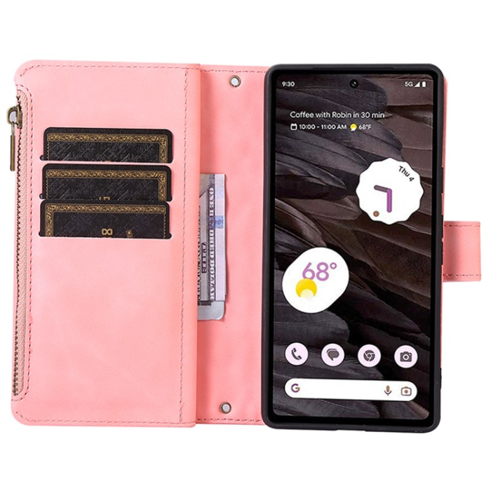 A-One Brand - Google Pixel 7A Plånboksfodral Rhombus Imprint - Rosa