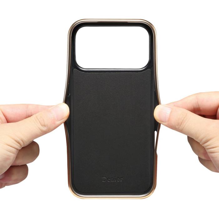 DENIOR - DENIOR iPhone 17 Pro Fodral Mönstertryckt Electroplating Konstläder Blå
