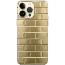 Gustaf - Mobilskal till Apple iPhone 14 Pro Max med Gyllene Murstenar