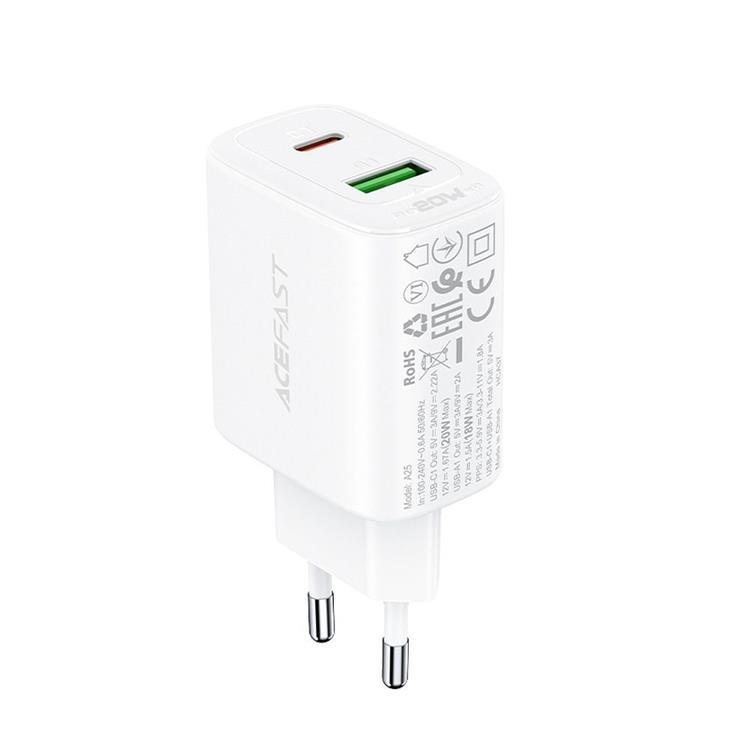 Acefast Väggladdare USB Till Typ-C 20W - Vit | 505295 | AlltMobil