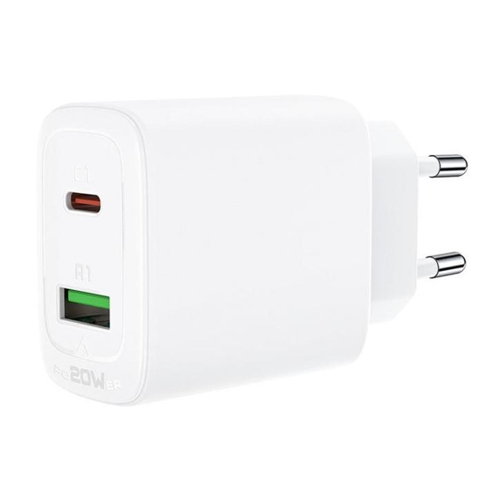 Acefast - Acefast Väggladdare USB Till Typ-C 20W - Vit