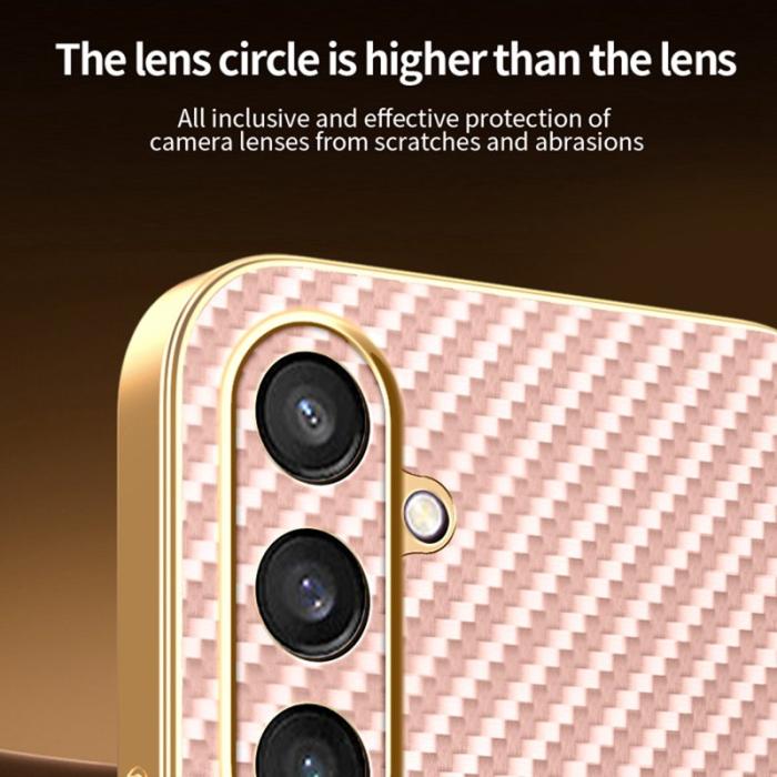 OEM - Mobilskal till Samsung Galaxy S26 Kolfiber Texturerad TPU - Rosa