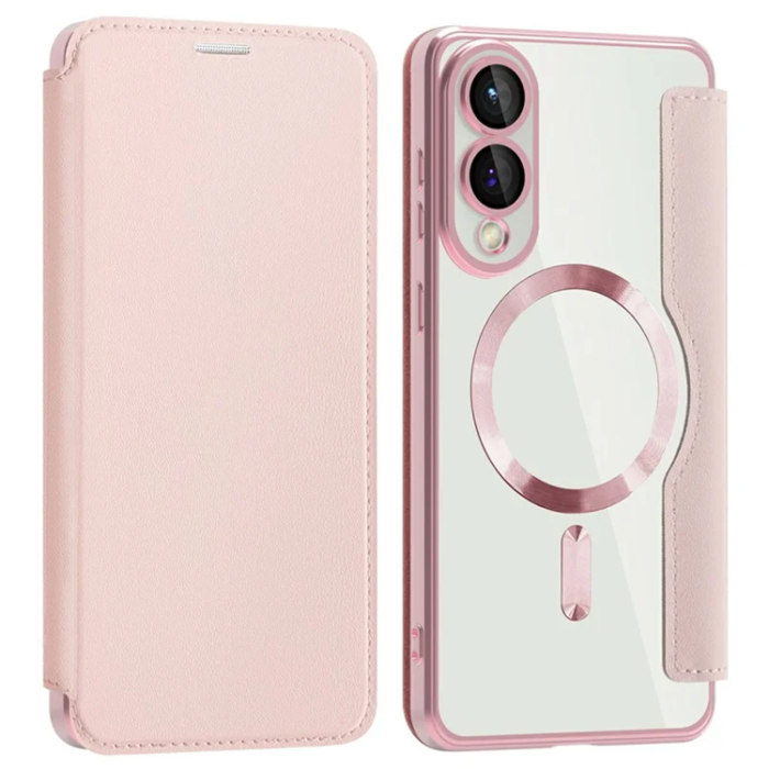 Amorus - Amorus Galaxy S25 Edge Plånboksfodral Magsafe RFID - Rosa