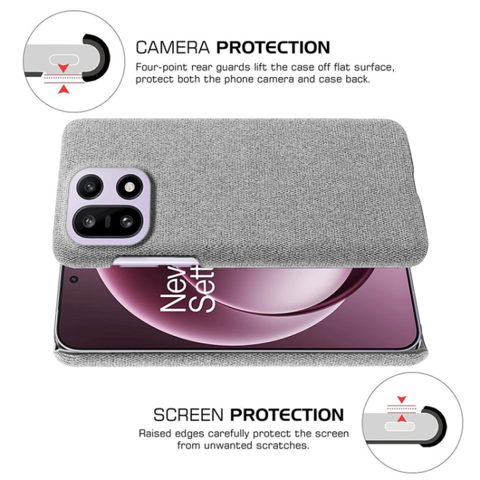 A-One Brand - OnePlus 15 5G Mobilskal Cloth Texture Anti-Scratch - Grå