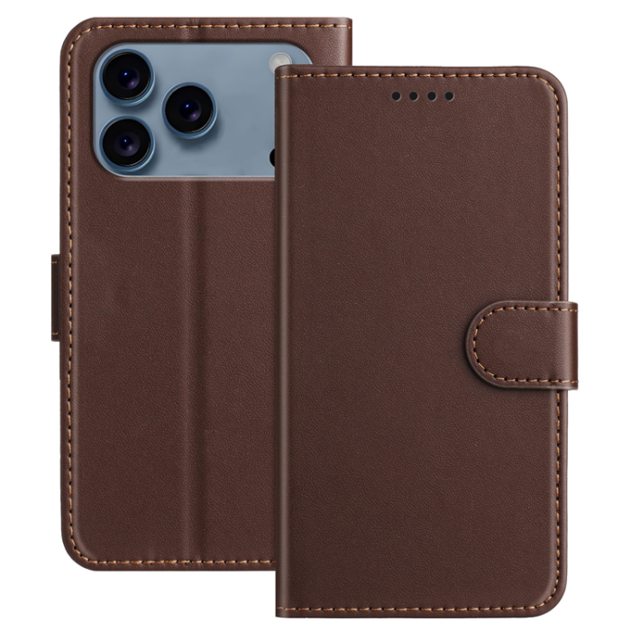A-One Brand - iPhone 17 Pro Max Plånboksfodral Anti Drop - Brun