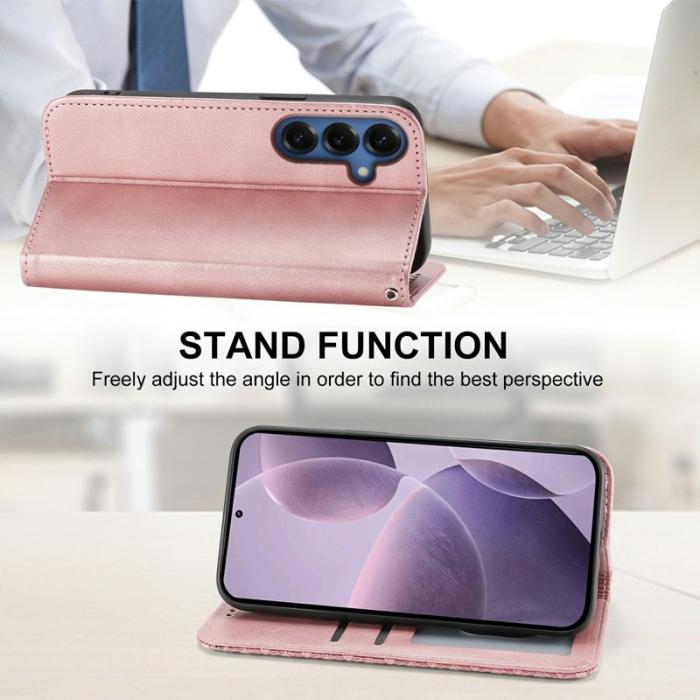 OEM - Plånboksfodral för Samsung Galaxy S26 Plus Konstläder med handledsrem - Roséguld