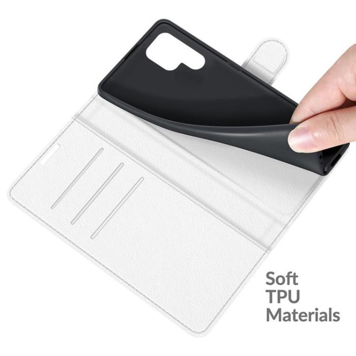OEM - Litchi Magnetic Fodral Galaxy S22 Ultra 5G - Vit