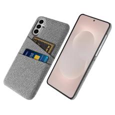 OEM - Mobilfodral f&ouml;r Samsung Galaxy S26 Plus H&aring;rd PC + Kl&auml;de - Ljusgr&aring;