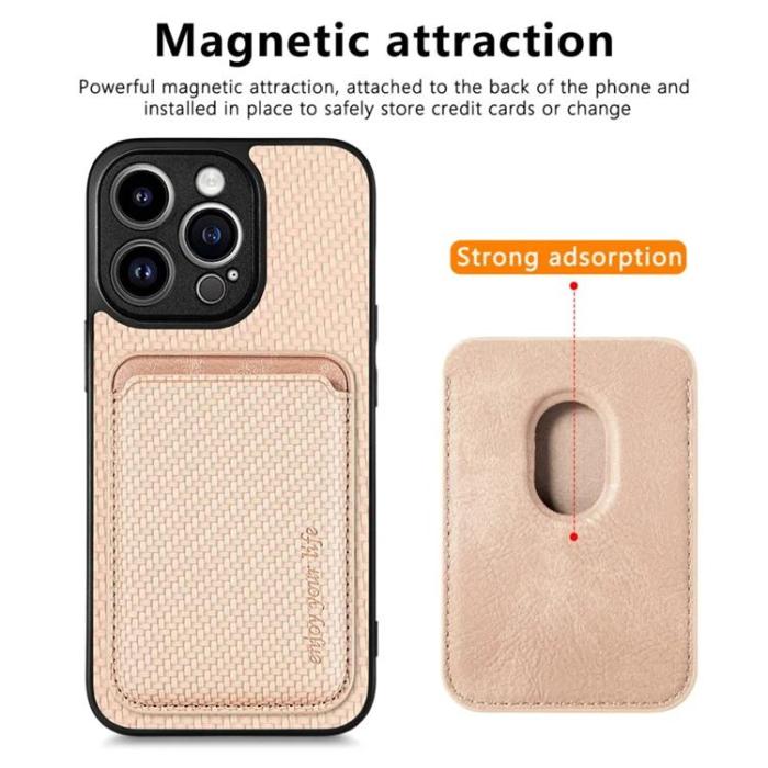 Taltech - iPhone 15 Pro Max Mobilskal Korthållare Detachable - Rosa