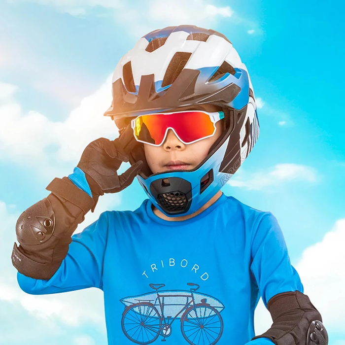 Rockbros - Rockbros Polariserade Cykelglasögon För Barn 8-14 År - Grön/Vit