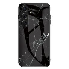 OEM - Mobilskal f&ouml;r Samsung Galaxy S26 Marmor m&ouml;nster H&auml;rdat glas Plast - Svart marmor