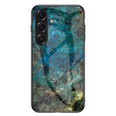OEM - Mobilskal f&ouml;r Samsung Galaxy S26 Marmor m&ouml;nster Tempererat glas - Smaragd Marmor