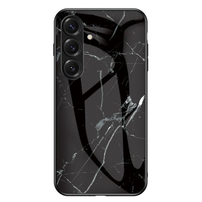 OEM - Mobilskal för Samsung Galaxy S26 Marmor mönster Härdat glas Plast - Svart marmor