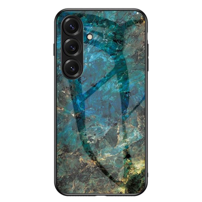 OEM - Mobilskal för Samsung Galaxy S26 Marmor mönster Tempererat glas - Smaragd Marmor