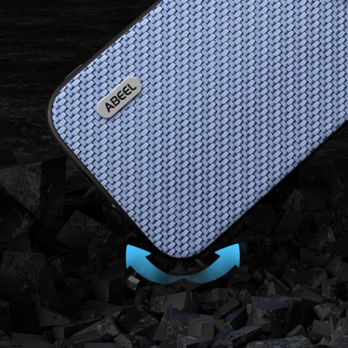 ABEEL - ABEEL Mobilskal till iPhone 14 Plus Carbon Fiber Blå