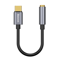 BASEUS - Baseus USB-C H&ouml;rlurar Adapter DAC minijack 3,5 mm - Gr&aring;