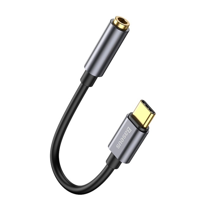 BASEUS - Baseus USB-C Hörlurar Adapter DAC minijack 3,5 mm - Grå