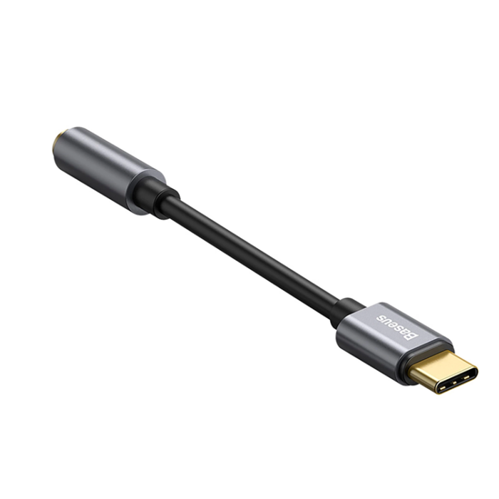 BASEUS - Baseus USB-C Hörlurar Adapter DAC minijack 3,5 mm - Grå