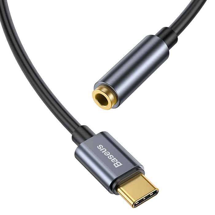 BASEUS - Baseus USB-C Hörlurar Adapter DAC minijack 3,5 mm - Grå