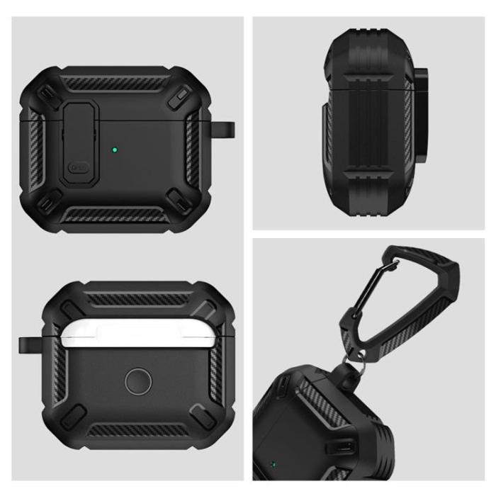 Tech-Protect - Airpods Pro 1/2 Skal X-Carbo - Svart