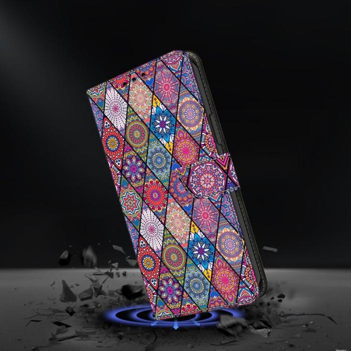 OEM - Samsung Galaxy S26 Plånboksfodral Mönstertryck Konstläder Flip Ställ - Röd