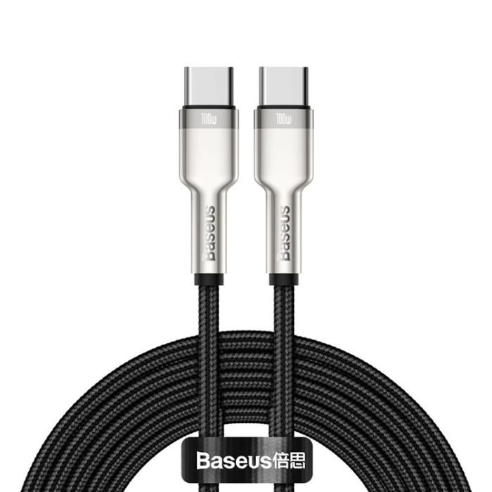 BASEUS - Baseus USB-C till USB-C kabel Cafule Series Metal 100W 5A 2m