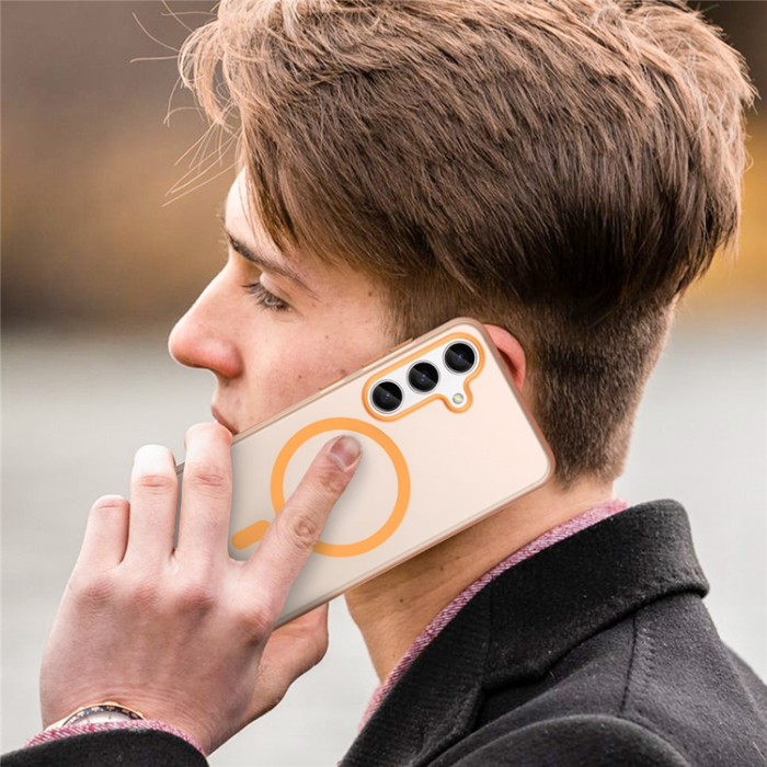 A-One Brand - Galaxy S25 Plus/S24 Plus Mobilskal MagSafe Frost - Orange
